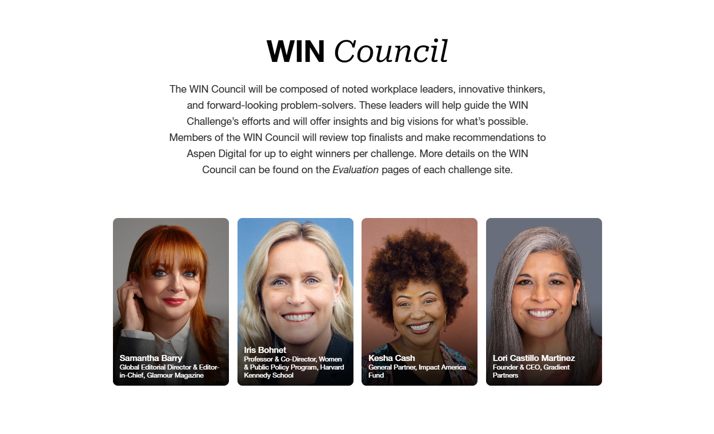 Photo of Announcing New Members to the WIN Council